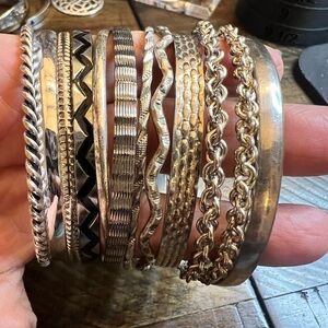 Silver Bangle Bracelet Lot # 410